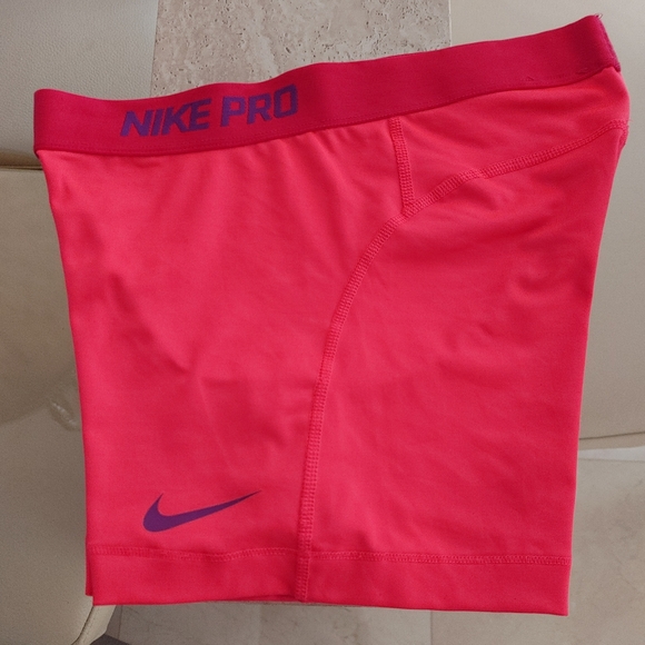 Nike Pro Shorts - Pink with purple lettering - Medium - Picture 4 of 7
